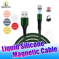 3 in 1 magnetische kabel vloeistof siliconen koord snelle lading 3ft 6ft lijn type C USB-kabel draad voor Huawei telefoon oplader Izeso