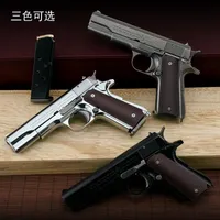 1: 2.05 كولت 1911 نموذج شل رمي بندقية محاكاة جميع المعادن صبي لعبة مسدس انفصال وغير إطلاق