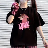 Ratz Kawaii women's summer Harajuku short sve top, loose pink T-shirt, street cloth