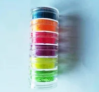 auf Lager Lidschatten Pulver Make-up 6colors Neon Lidschatten Set Schönheitsaugen Kosmetika Neue Heiße 6 stücke Kit DIY Nail art