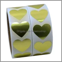 Labels & Tags Labeling Tagging Supplies Retail Services Office School Business Industrial 1Inch Heart Shape Blank Gold Roll Adhesive Sticker