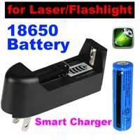 1pc 18650 Batteri 3000mAh 3.7V BRC Li-Ion Uppladdningsbart batteri för ficklampa + 1PC Universal Smart Laddare