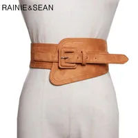 Ceintures Rainie Sean Jaune Wide Ceinture Femmes Cummerbunds Designeur pour robe Vintage 2022 Arrivée Femelle Taille Corset