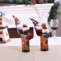 Weihnachtsdekorationen Weinflaschenabdeckung Kleidung Weihnachtsmann Santa Snowman Dekor Party Decoracion de fiestas y Eventos Navidad Craft1