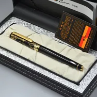 Luxury Picasso 902 Roller ball pen Black Golden Plating Engrave Business office supplies High quality Writing Options Pens with Original Box