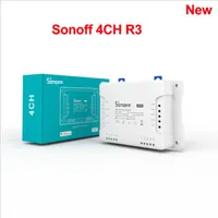 Sonoff 4CH R3 Wireless Smart Home Controller WiFi Switch 4 Gang DIY Smart Switch App Remote Switch funktioniert für Alexa / Goole Home