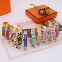 Enamel Colorful Woman Bracelet Fashion Bracelets for Man Womens Jewelry Bracelet Jewelry 10 Color Optional with BOX