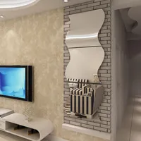 Pegatinas de pared Sala de ajuste espejo adjunto para el hogar Muebles 3D Sticulador decorativo acrílico de bricolaje tridimensional