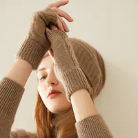 Vijf vingers handschoenen mode warme kasjmier in de herfst en winter 100% pure cashmere1