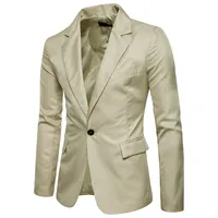 Hombres blazer 2020 nueva llegada solo botón de moda para hombre blazers delgado ajuste lino trajes coreano moda rojo blanco blazer chaqueta barato