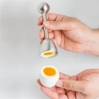 Ze stali nierdzewnej Jajko Opener Deponer Eggs Topper Cutter Otwieracz Metal Gotowane Surowe Jajko Otwarte Narzędzia Kreatywny Kitchen Egg Tools BH23 5 L2