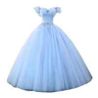 Quinceanera Klänningar Sweetheart Princess Party Prom Formell Butterfly Crystal Lace-up Tulle Ball Gown Vestidos de 15 Anos BQ02