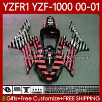 Kit per il corpo OEM per Yamaha YZF-1000 YZF-R1 YZF 1000 CC R 1 2000 2001 2002 2003 Bodywork 83No.142 YZF R1 RED Silvery 1000CC 00-03 YZF1000 YZFR1 00 01 02 03 Fairing moto