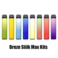 Authentic Breze Stiik Max Disposable E-cigarettes Device Kit 1800 Puffs 950mAh Battery 6ml Prefilled Podscartridges Stick Vape Pen484N