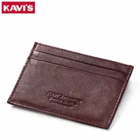 Kavis vaca cuero tarjeta de crédito cartera color de café hombres de crédito tarjeta de crédito porta billetera pequeña monedero monedero púrito delgado masculino mini walet