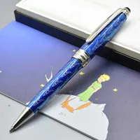 Petit Prince Blue Promotie en Zilveren Balpen / Roller Ball Pennen Exquisite Office Briefpapier 0.7mm Inkt Pennen voor verjaardagscadeau (NO