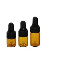 100 x Toppkvalitet 1ml 2ml 3ml Mini Söt Amber Små Glas Dropper Flaskor Krukor Essential Oil Perfume Tiny Portable Flaskor