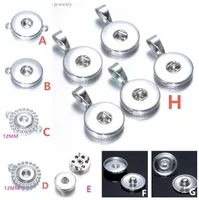 Many styles Metal Alloy 18mm 12mm Noosa Ginger Snap button Base Pendant Jewelry Findings Accessories for DIY Button Bracelet Necklace