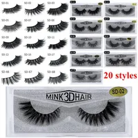 2020 Nieuwste 3D Mink Eyelashes Eye Makeup Mink False Wimpers Zachte Natuurlijke Dikke Fake Wimpers 3D Oog wimpers Extension Beauty Tools 20 stijlen