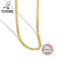 Chains S&#039;STEEL Korean Necklaces 925 Sterling Silver Chain Short Gold Designer Necklace Bijoux Argent Massif Pour Femme Fine Jewelry1