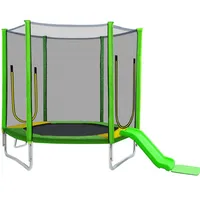 安全エンクロージャーの子供のための7フィートのトランポリンネットスライドとラダーの簡単な組み立てラウンド屋外レクリエーショントランポリン米国ストック288F