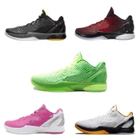 Comparar con artículos similares de alta calidad Black Mamba VI 6 Grinch Hombres Zapato deportivo Mamba 6 Zapatos de baloncesto de Blac Green Blac Pink con Tamaño de entrega gratuita US7-US12
