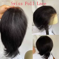 İsviçre Dantel Erkek Toupee HD Şeffaf Hairpiec Tüm El Bağlı Saç Değiştirme Sistemleri Nefes Ünitesi Peruk 1B # 7x9 ''