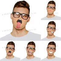Komik Yüz Maskesi Yetişkin Yaratıcı Anti Toz Pamuk Ağız Maskesi 3D Baskı Karikatür Maskeleri Yıkanabilir Kullanımlık DHL Nakliye