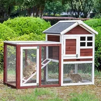 Amerikaanse voorraad Topmax Houten Huisdier Interieur Huis Konijn Bunny Hout Hutch Dog House Chicken Coop Co's Cage, Auburn A49 A22 A25