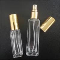 Przezroczysty pusty butelka szklana platerowana złoto czarna pokrywa butelki rozpylające pompy ciśnienie perfumy pojemniki kosmetyczne 3 5 10 20ml Nowy 1 3FD G2