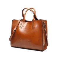 Hoge Capaciteit Dames Lederen Handtassen Luxe Dame Handtassen Solid Retro Pocket Vrouwen Messenger Bag Grote Tote SAC Bols Handtas