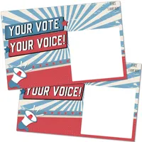 Kartpostallar Kart 4x6 Oyunuz Voice, Kırmızı, Beyaz ve Mavi Tema Noters'e Mesaj için Boş Back ile - Devletinizde oylamayı teşvik edin