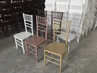 hot sale wooden stackable chiavari chair with cushion for catering and hospitality, white wedding tiffany chair with pillow for events