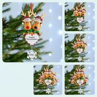 Resin Elk Family Of 2 3 4 5 6 7 8 Name Pendants Christmas Decorations Cute Deer Holiday Winter Gifts Xmas Tree Ornaments296U