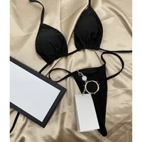 금속 블랙 섹시한 Bikinis 디자이너 가죽 끈 Biquini 2021 브라질 마이크로 비키니 세트 브랜드 두 조각 수영복 XL 해변 수영복 태그