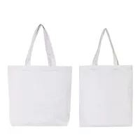 DIY White Tote Canvas Storage Bag Sublimation Blank Rectangle Handbag Fixed Single Shoulder Strap Pouch Outdoor Shopping 6 5mj G2