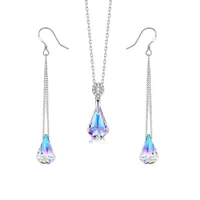 Angel Tears Necklace Dazzling Colors Crystal Rhinestone Water Drop Pendants Girlfriend Women Gifts Jewelry Ornaments Hot Sale 3 5cy M2