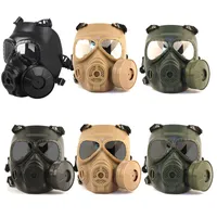 Tactical PC Lens Mask Airsoft Paintball Schieten Face Protection Gear Full Face with Air Filtration Fan