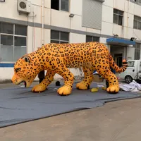 White Inflatable Balloon Cheetah Inflatables Parade Costume With LED and Blower For Walking Party Decoration