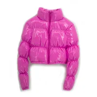 Atxyxta Puffer Ceket Kırpılmış Parka Kabarcık Ceket Kış Kadın Yeni Moda Giyim Sarı 201103