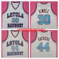 Lmu loyola marymount leões 30 bo kimble 44 hank gathers branco retrô basquete jersey stitched número personalizado nome camisas