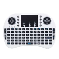 Tastiera wireless wireless mini I8 2.4GHz con tastiera wireless con touchpad White Tre colori LED Retroilluminazione US Stock Spedizione veloce