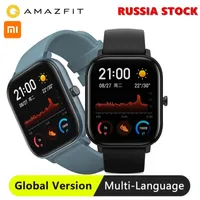 Global version Amazfit GTS Xiaomi Smart Watch 5atm Vattentät Simning SmartWatch Ny 14 dagar Batteri Musikkontroll för Android-telefon