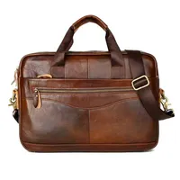 Cowhide Leather Briefcase Mens Genuine Handbags 220125