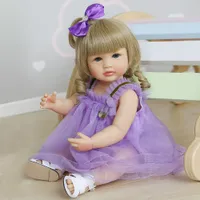 ABD Stok 22 inç Silikon Vinil Simülasyon Bebek Sevimli Kız Bebek Ile Emzik Hemşirelik Şişe Yastık 4 Stilleri Hediyeler Kız Için