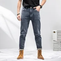 Jeans da uomo 2022 estate nuovo semplice casual dritto maschio blu pantaloni versatili elastici elastici sottili pantaloni sottili abbigliamento uomo di alta qualità 28-38 Plus size