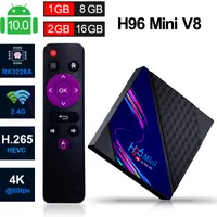 H96 Mini V8 Android Smart TV Box RK3228A Quad Núcleo Android10.0 TVBox 2.4G WiFi 4K H.265 Media Player 2GB 16GB 1G8G Set Top Caixas