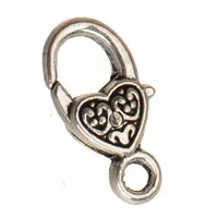 100pcs new diy fashion jewelry accessories hooks metal vintage silver heart waterdrop large toggles lobster clasps for jewelry making 17mm