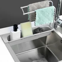 Household Sink Rack Holder Expandable Storage Drain Basket for Home Kitchen