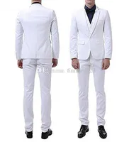 NUOVO Popolare Slim Fits Groom Tuxedos Notch Bavero Men Suits Matrimonio / PROM / Dinner Best Man Blazer (Giacca + Pantaloni + Vest + Tie) W230
